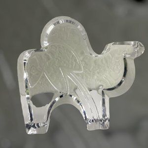 Kosta Boda crystal camel with palm tree signed from Bertil Vallien zoo series